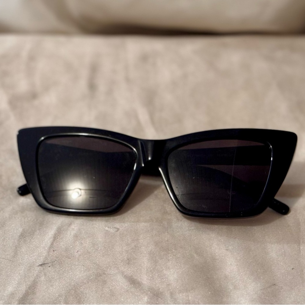 SAINT LAURENT Women’s Chic Black Cat-Eye Sunglasses